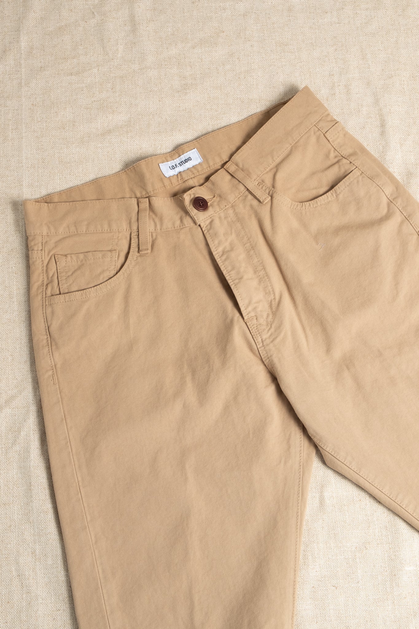 Relaxed Five-Pocket Light Canvas - Beige