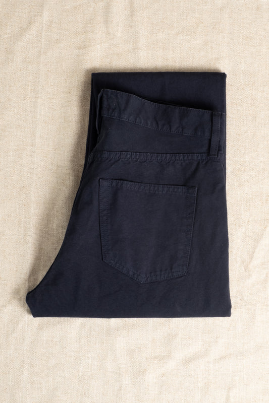 Relaxed Five-Pocket Light Canvas - Dark Blue