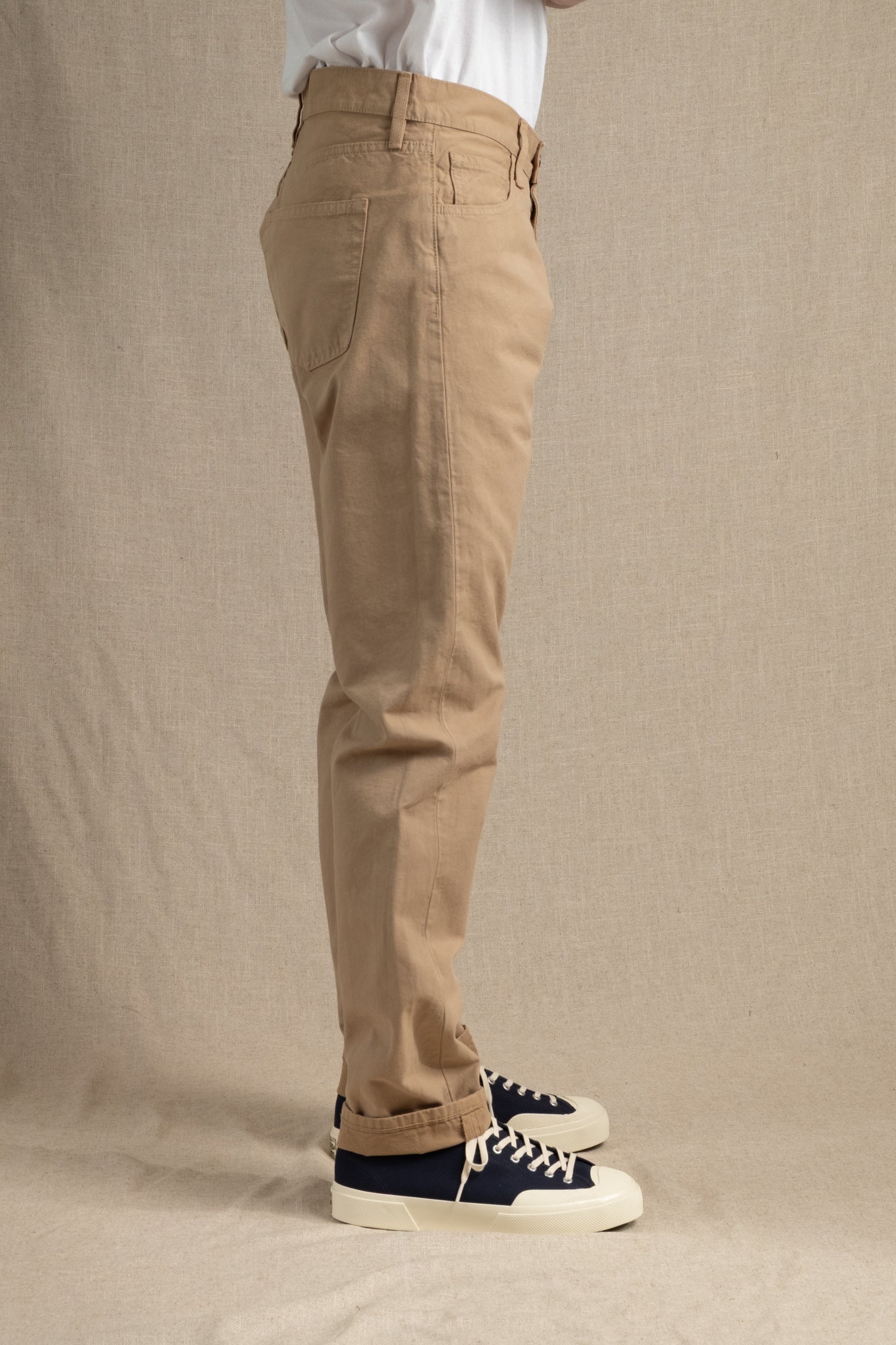 Relaxed Five-Pocket Light Canvas - Beige