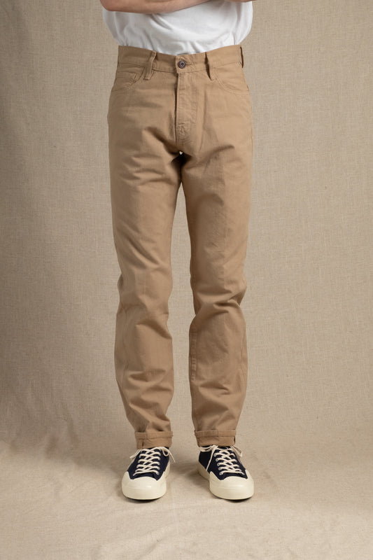 Relaxed Five-Pocket Light Canvas - Beige