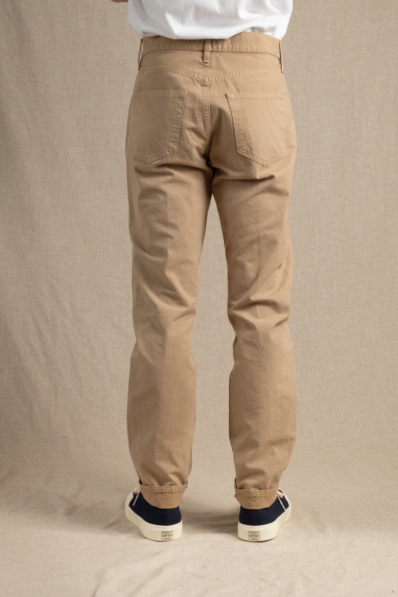 Relaxed Five-Pocket Light Canvas - Beige