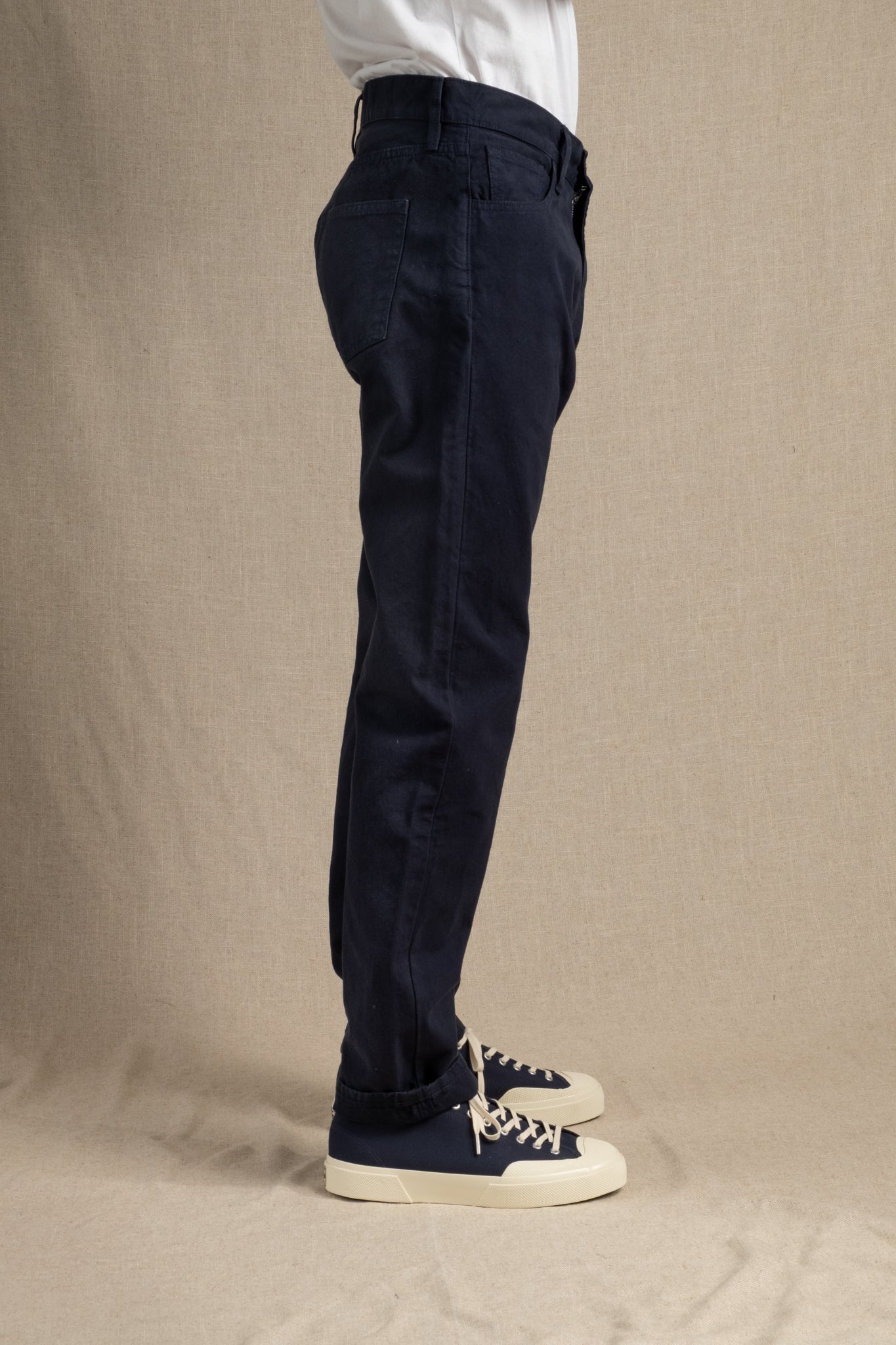 Relaxed Five-Pocket Light Canvas - Dark Blue
