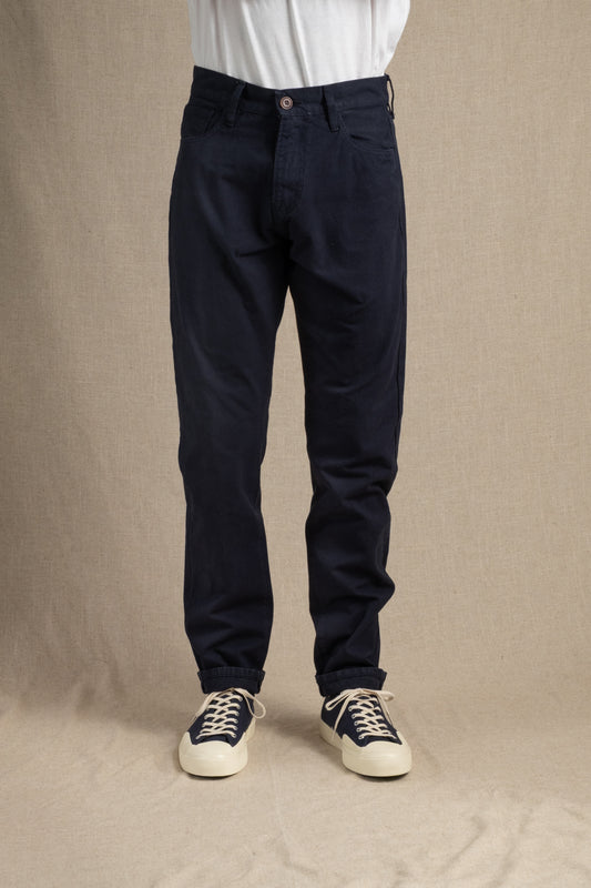 Relaxed Five-Pocket Light Canvas - Dark Blue
