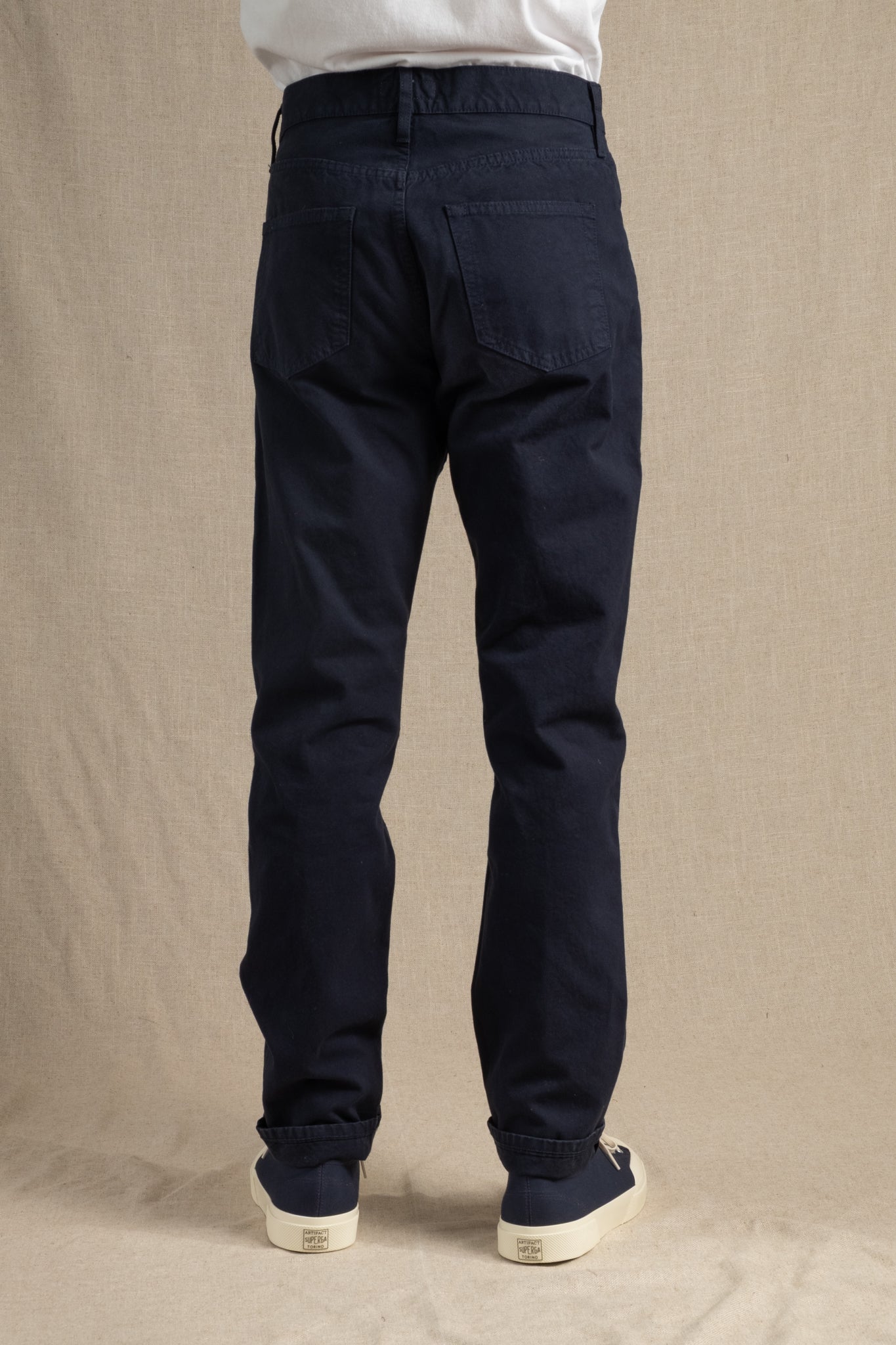 Relaxed Five-Pocket Light Canvas - Dark Blue