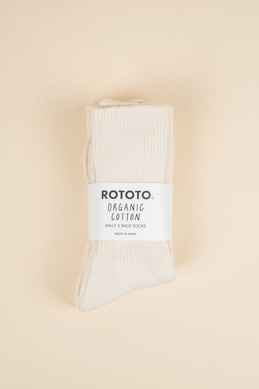 Ribbed Crew 3-Pack - Ivory