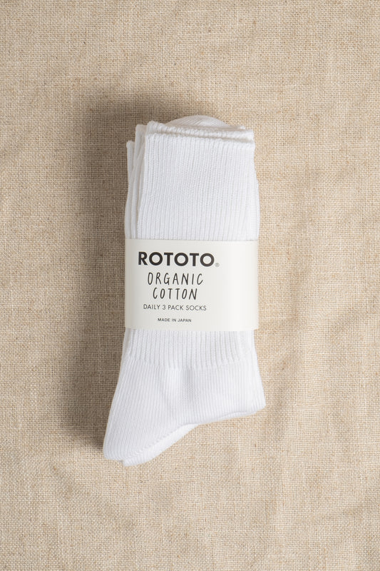Ribbed Crew 3-Pack - White