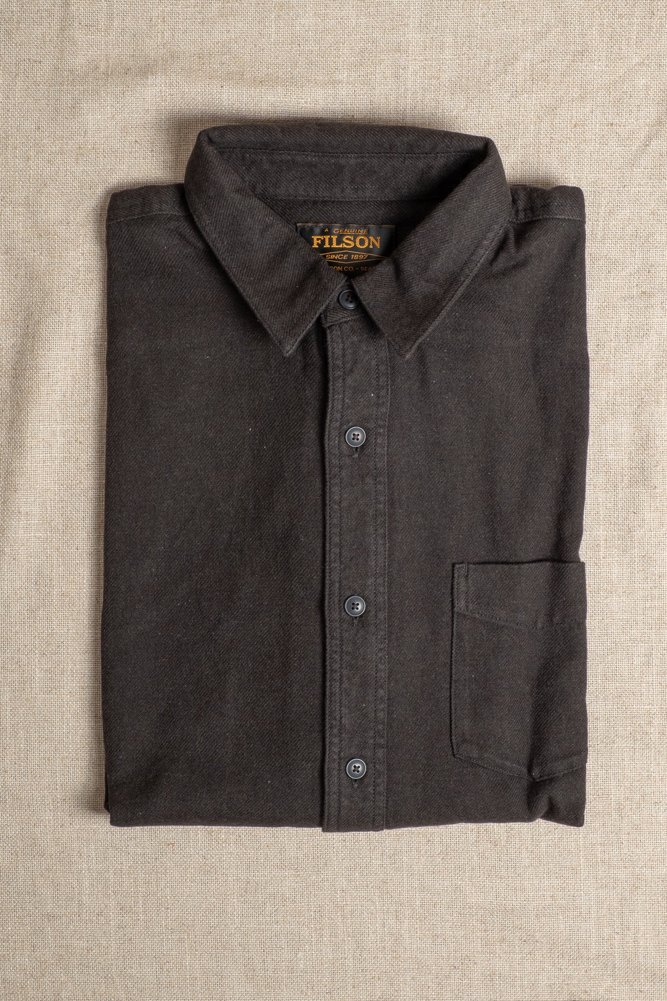 Rustic Flannel Work Shirt - Dark Moss Heather