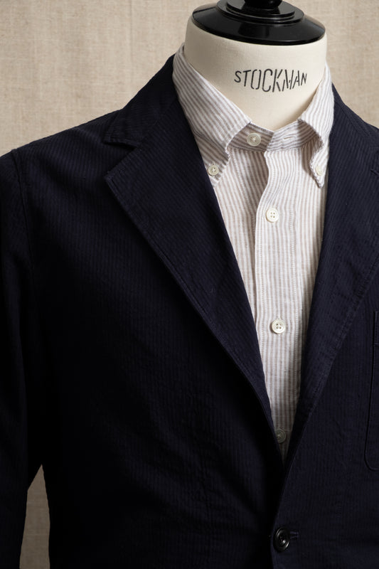 Seersucker Blazer - Dark Navy