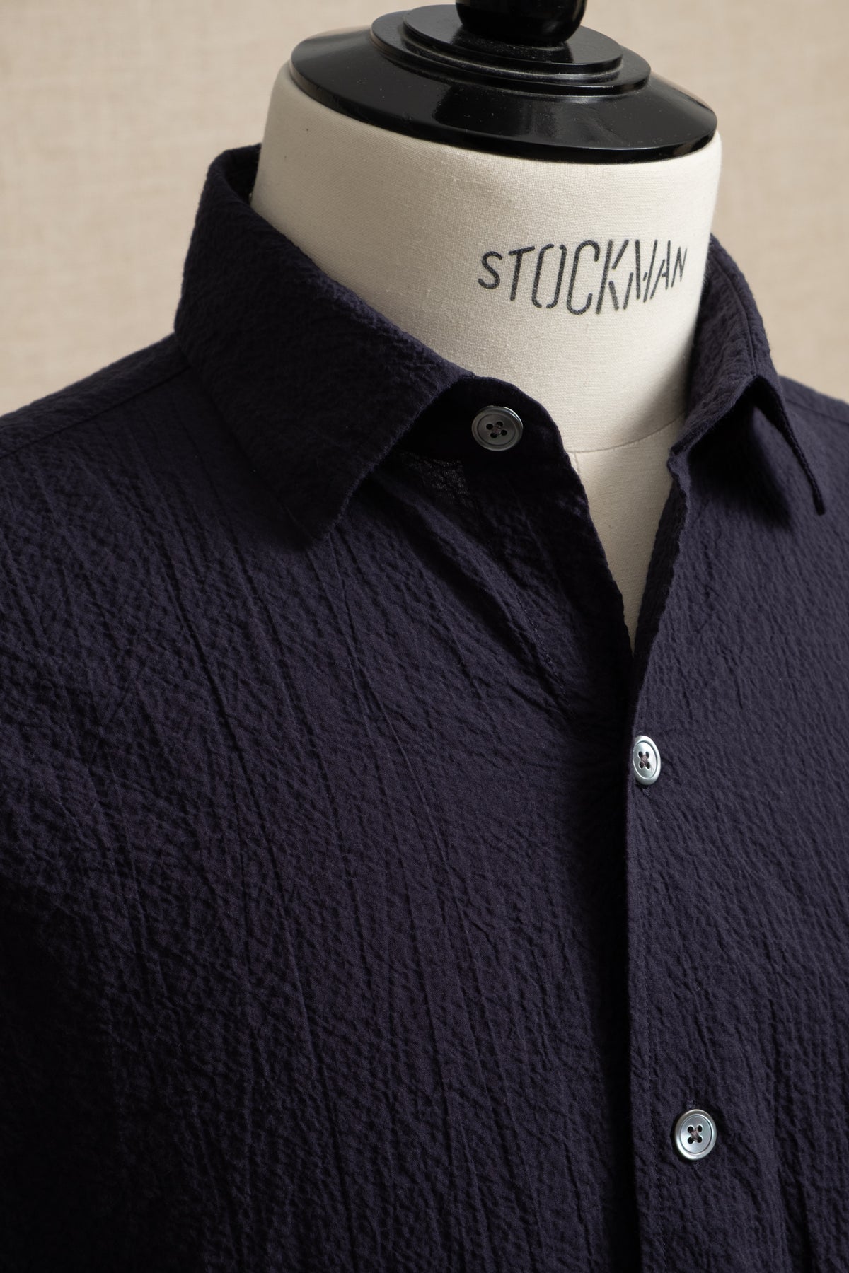 Seersucker Pocket Shirt - Navy