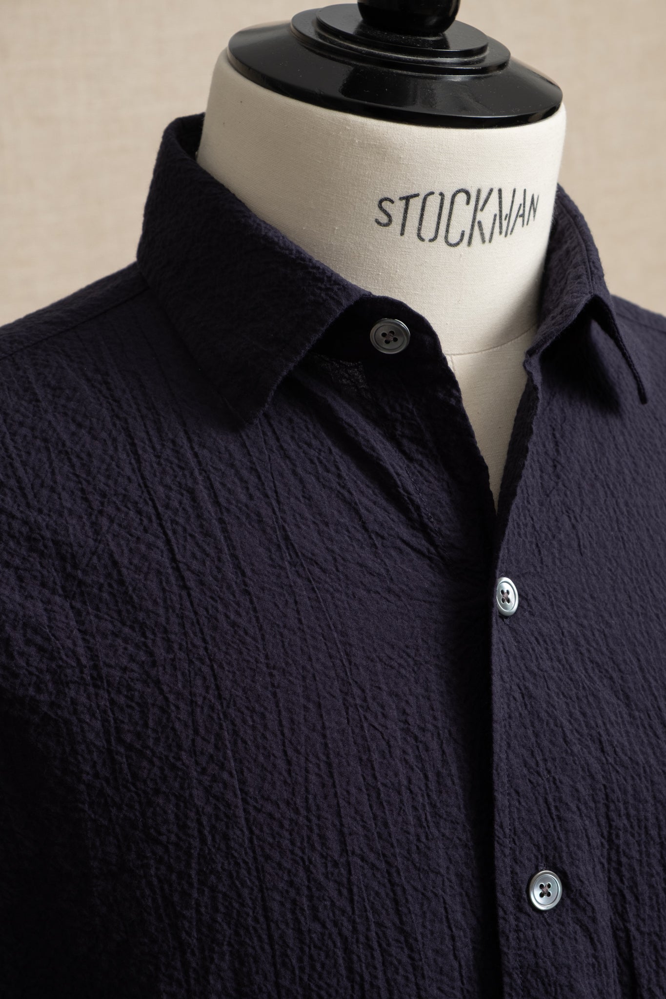 Seersucker Pocket Shirt - Navy