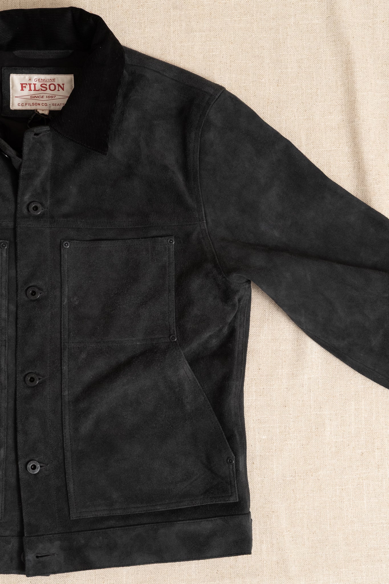 Short Cruiser Jacket Suede - Smoke Grey