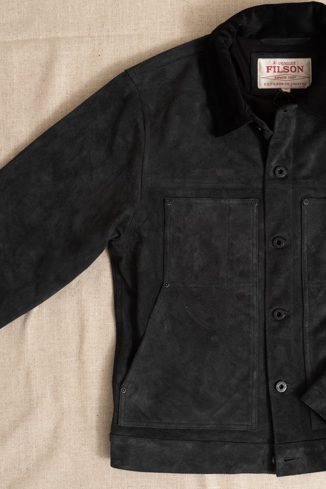 Short Cruiser Jacket Suede - Smoke Grey