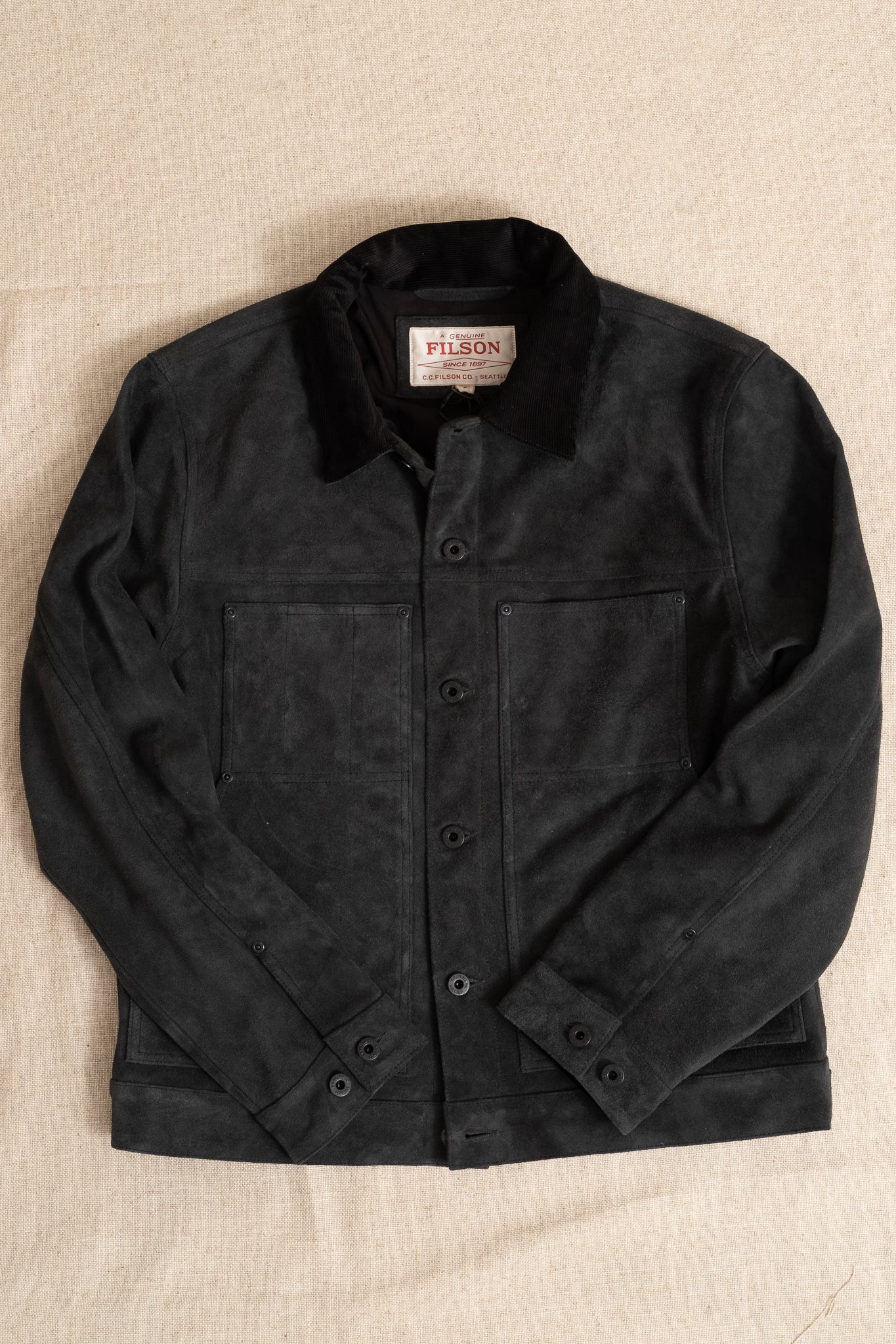 Short Cruiser Jacket Suede - Smoke Grey