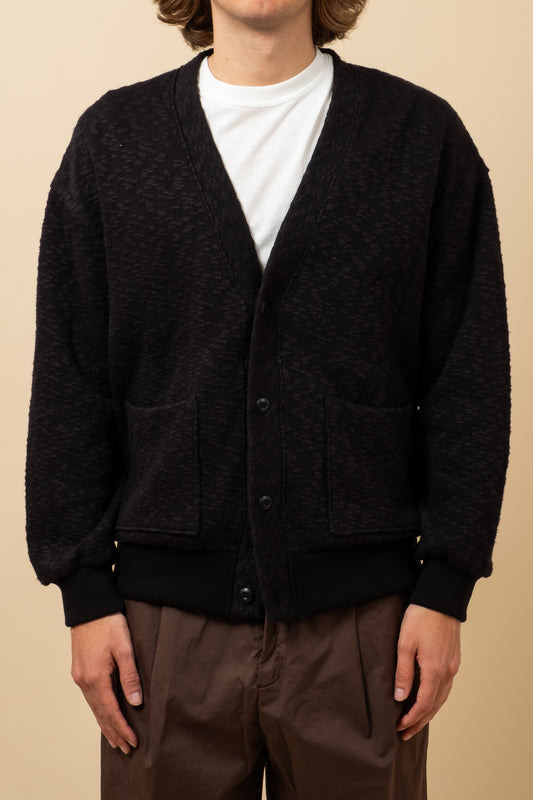 Slub Knit Cardigan - Black