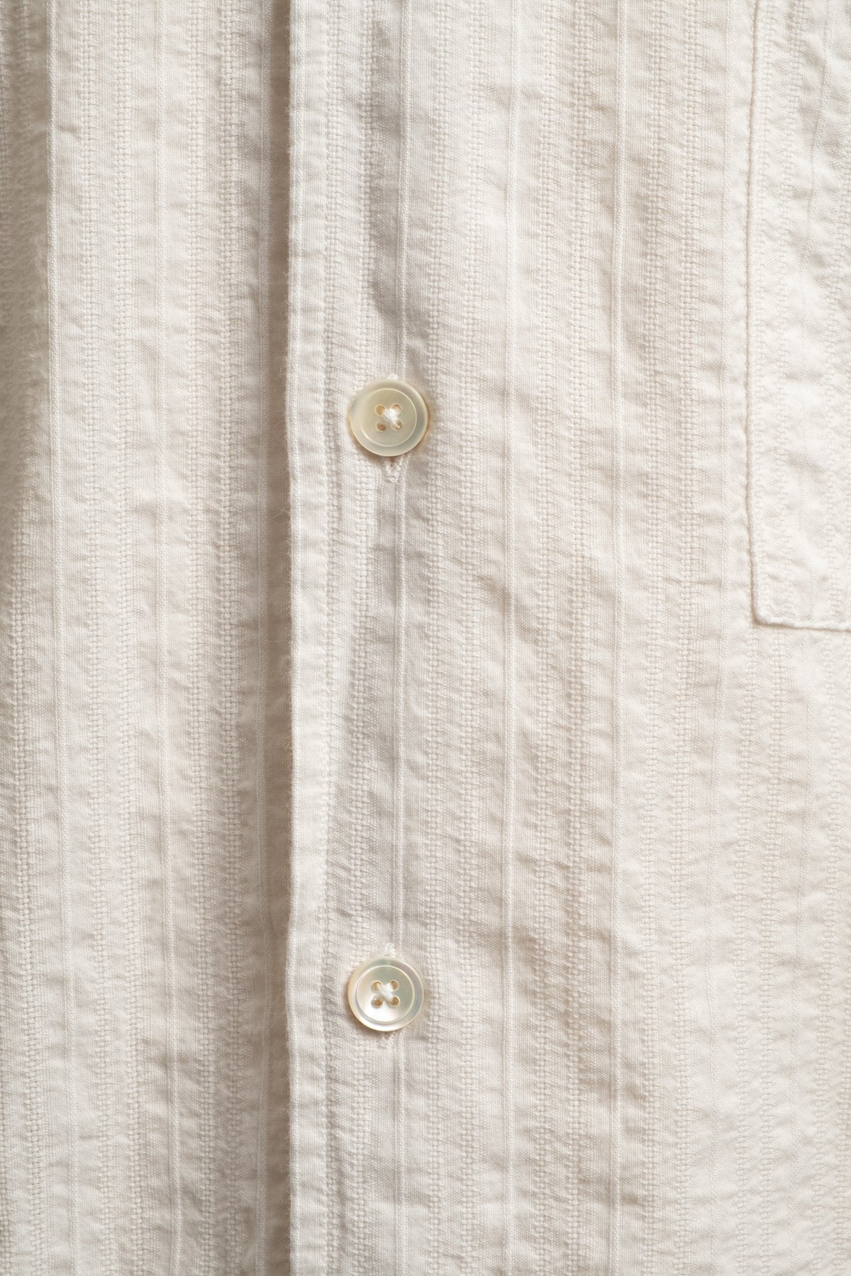 Structured Stripe Pocket Shirt - Eggshell