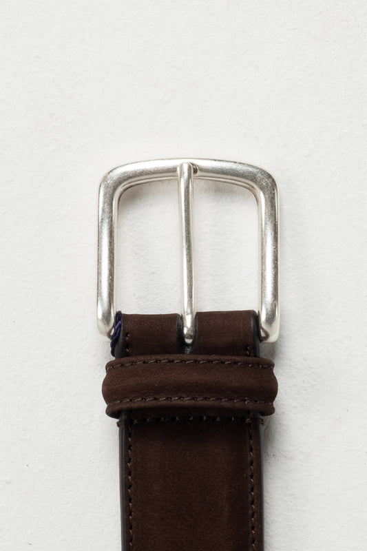 Suede Leather Belt - Brown