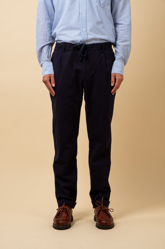 Tanker Pants Seersucker - Deep Blue