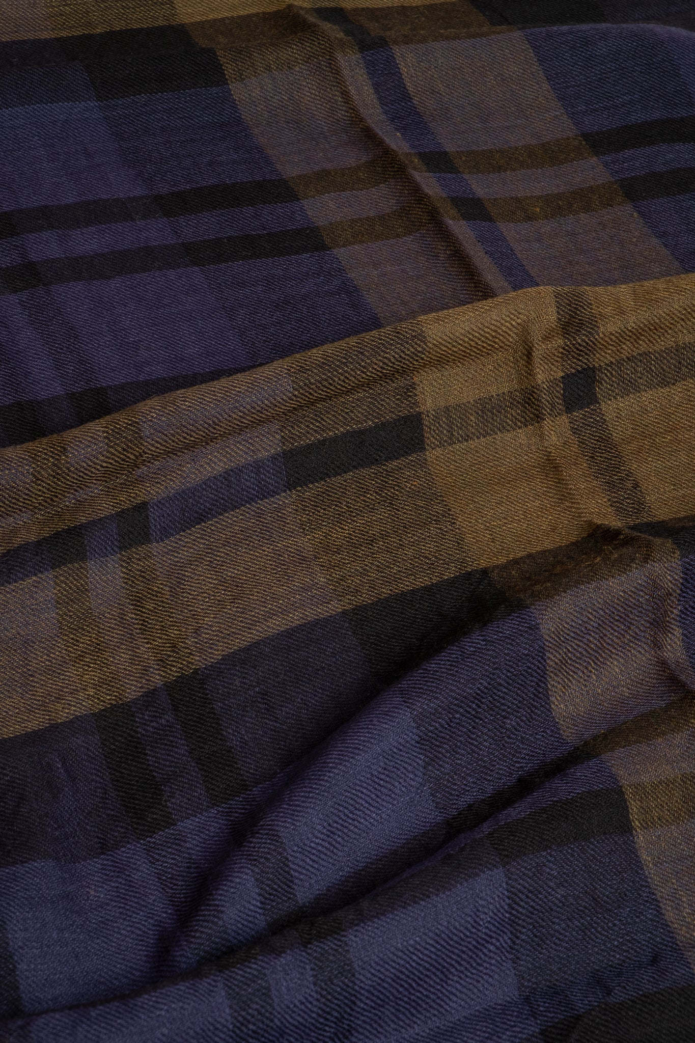Tartan Scarf - Navy Indigo Olive