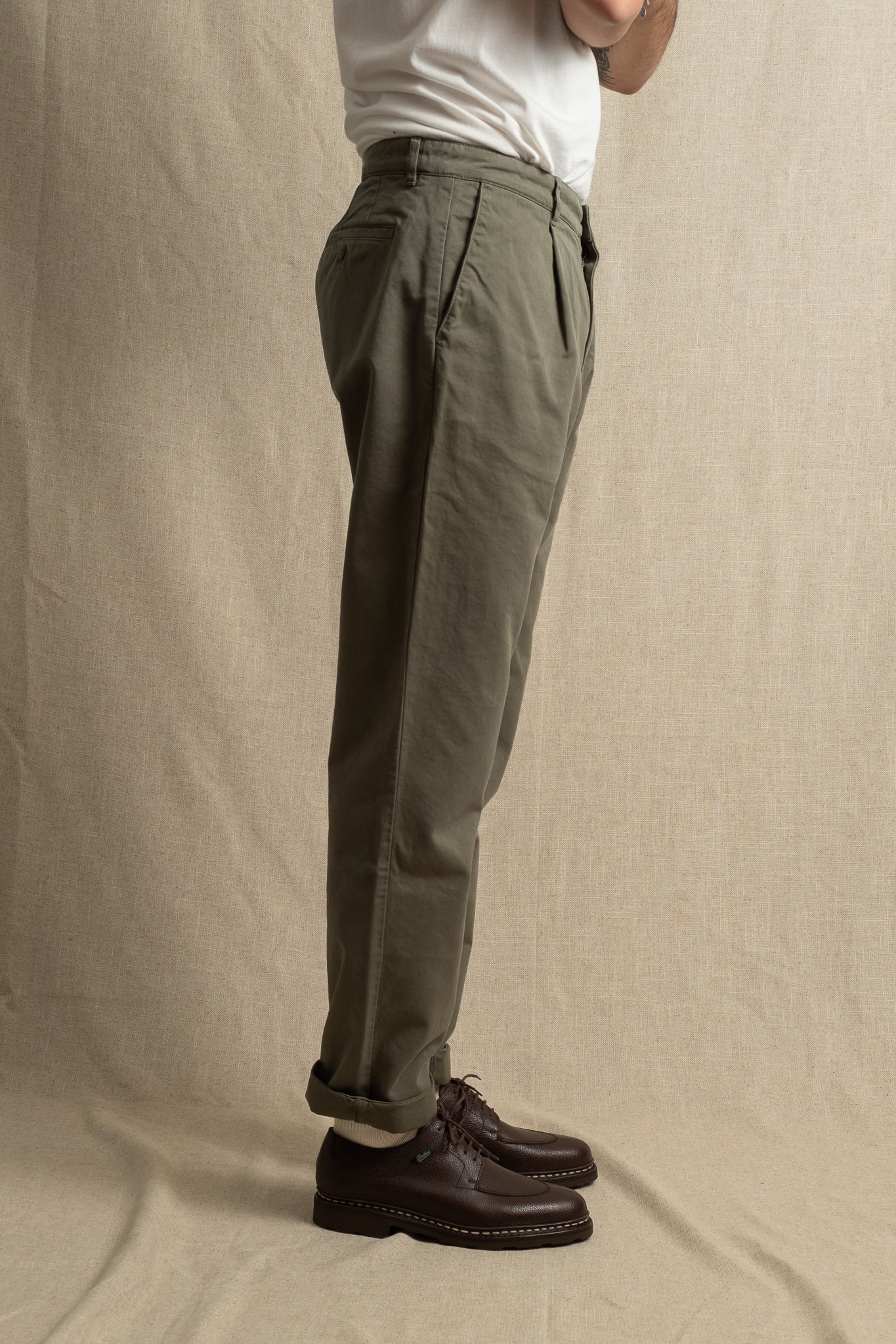 Tommy Cotton Twill Pants - Military