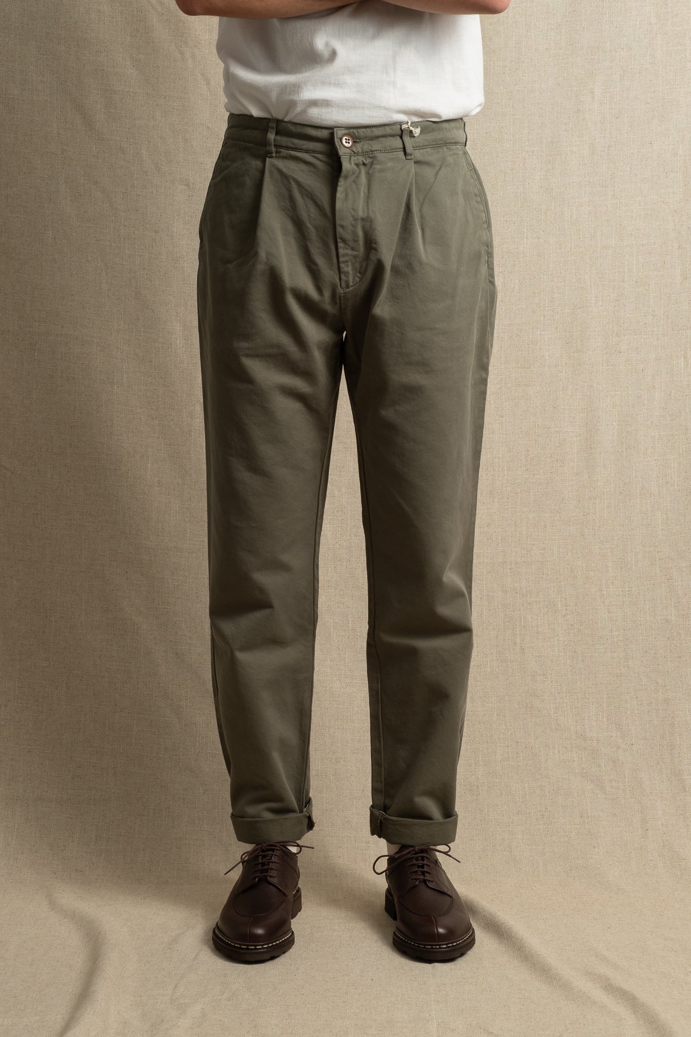 Tommy Cotton Twill Pants - Military