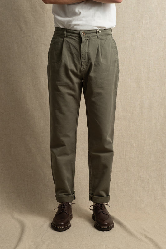 Tommy Cotton Twill Pants - Military