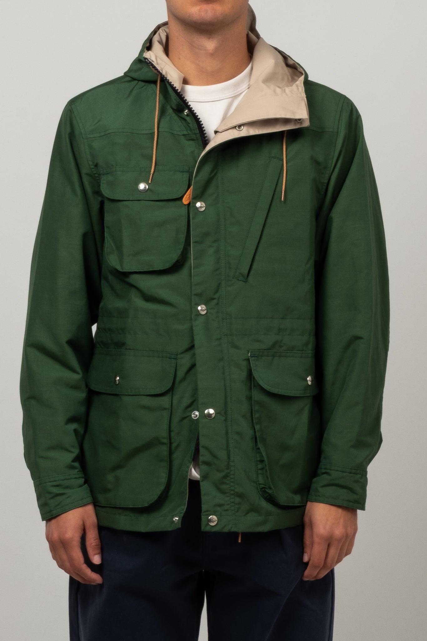 Travel Shell Parka - Green x Putty