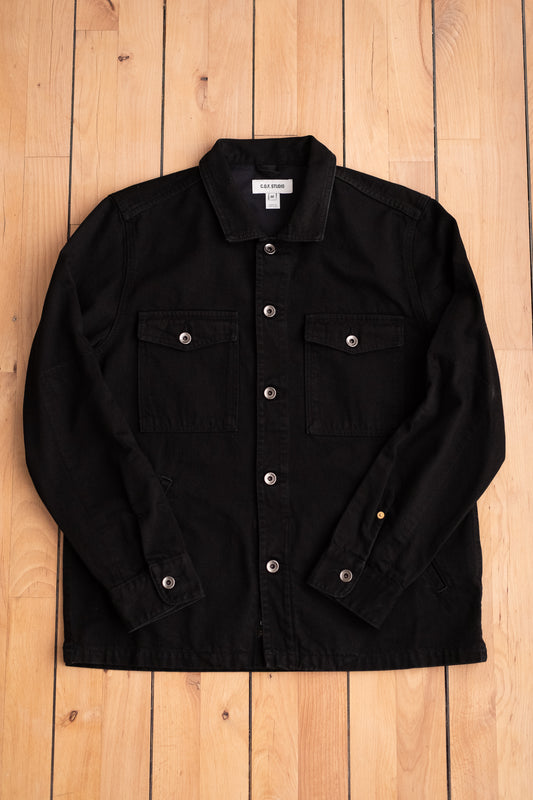 Trucker Shirt 11oz Black Denim - Rinsed