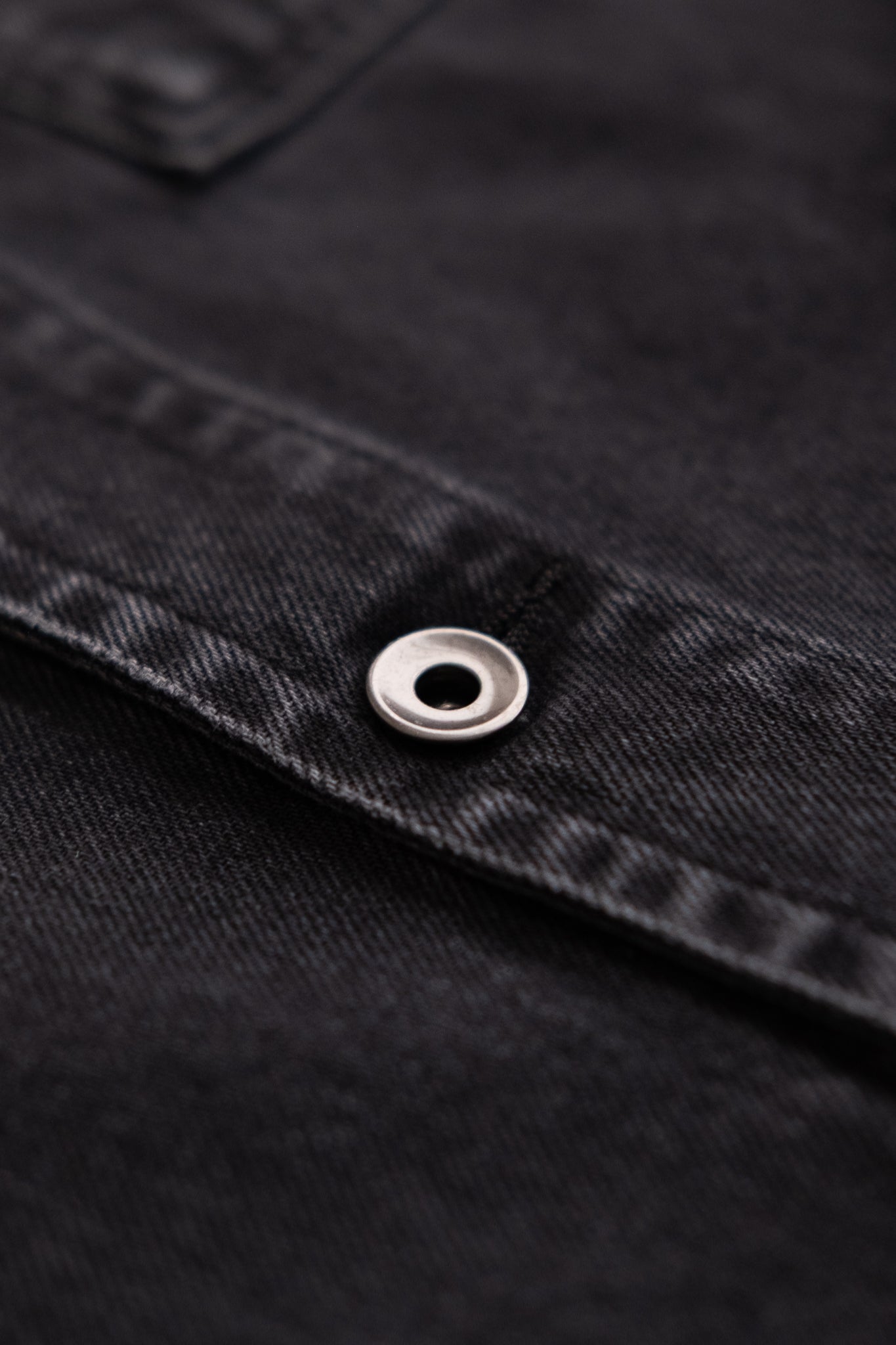 Trucker Shirt 11oz Black Denim - Used Black