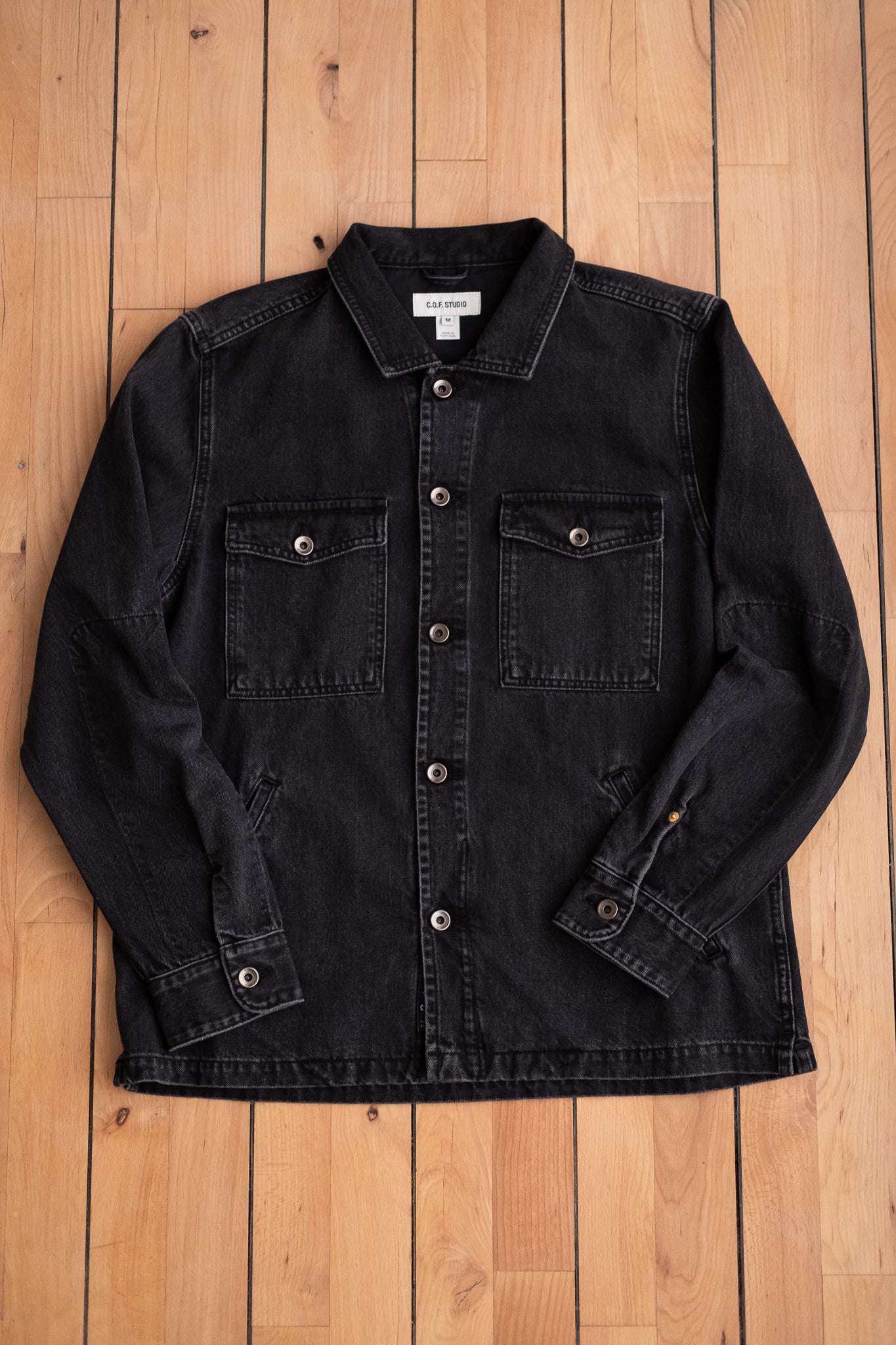 Trucker Shirt 11oz Black Denim - Used Black