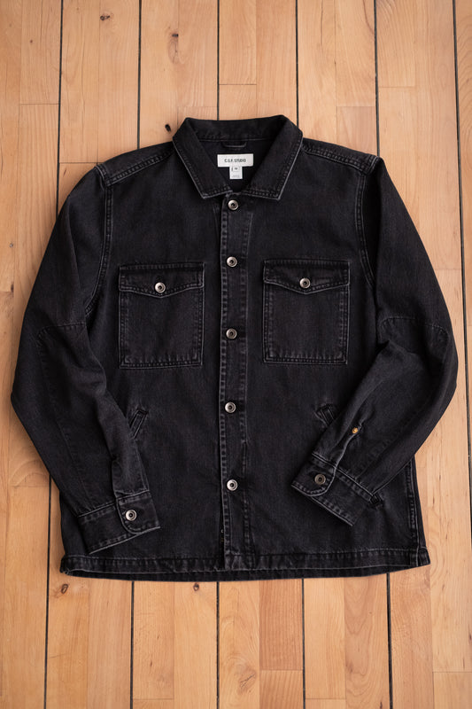 Trucker Shirt 11oz Black Denim - Used Black