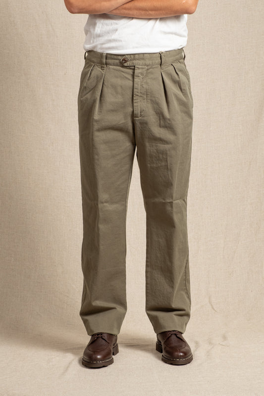 Trunk Double Pleated Chino - Military