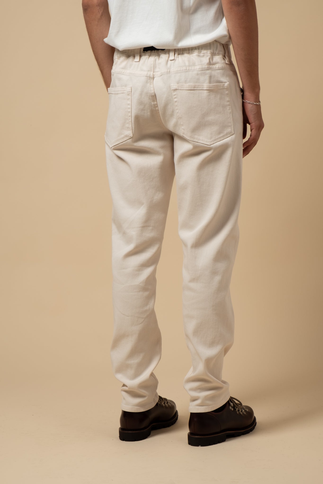 White sand Twill 5 Pocket Trousers Ecru