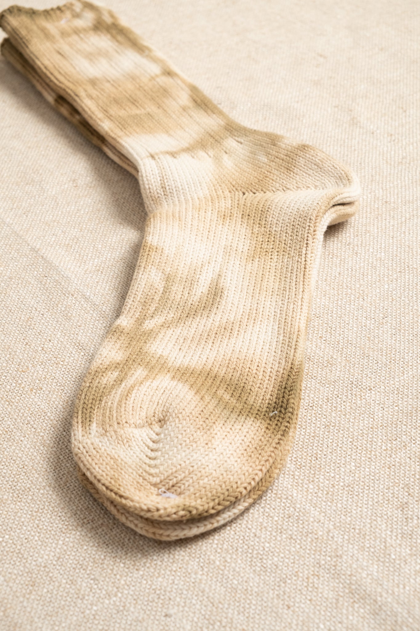 Uneven Dyed Crew - Khaki