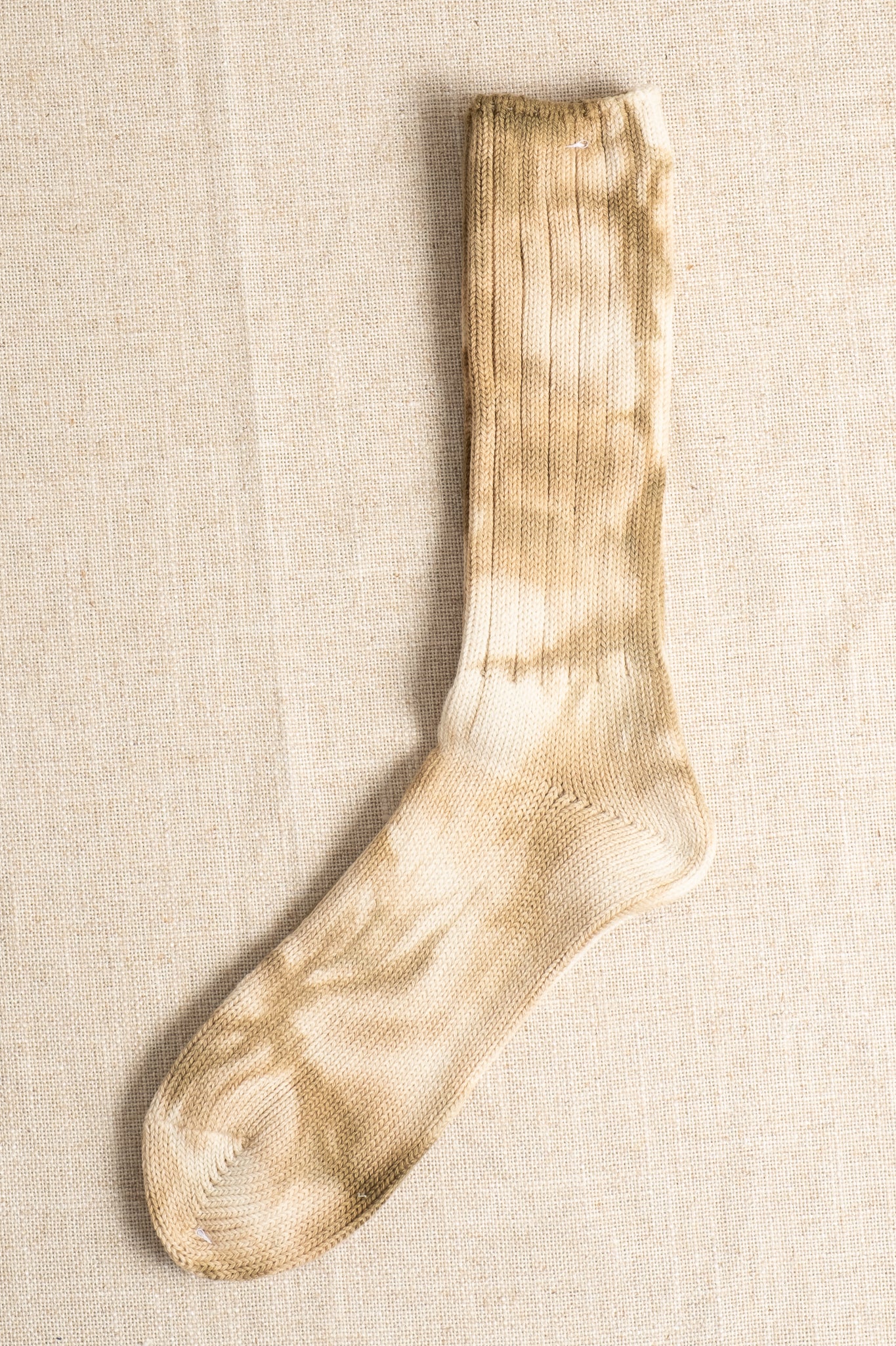 Uneven Dyed Crew - Khaki