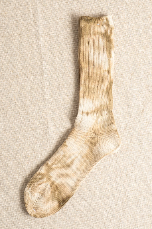 Uneven Dyed Crew - Khaki