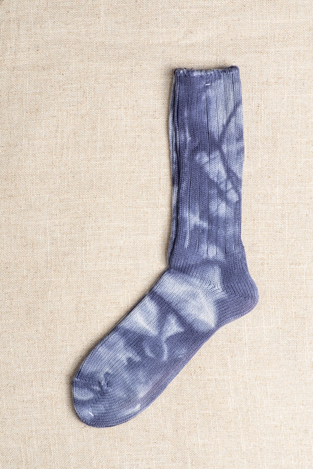 Uneven Dyed Crew - Navy