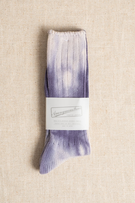 Uneven Dyed Crew - Purple