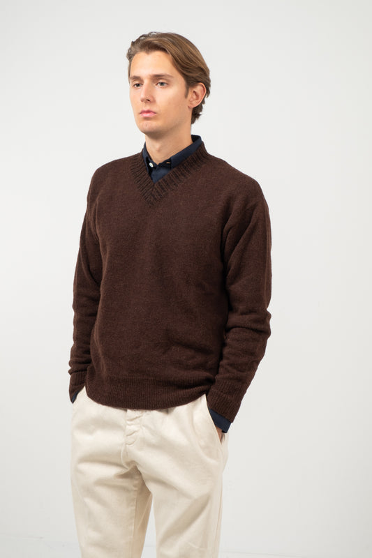 V-Neck Sweater - Marronne