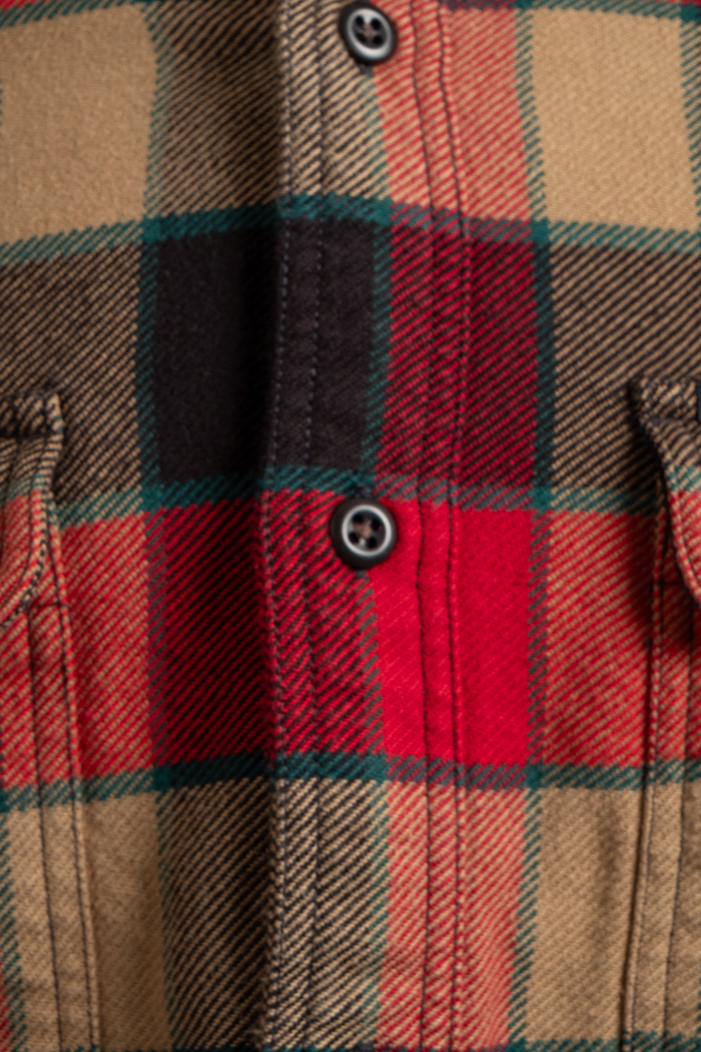 Vintage Flannel Work Shirt - Red x Cream Plaid