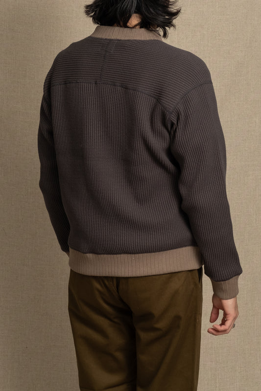 Waffle Midneck Sweater - InkBlack x Sepia