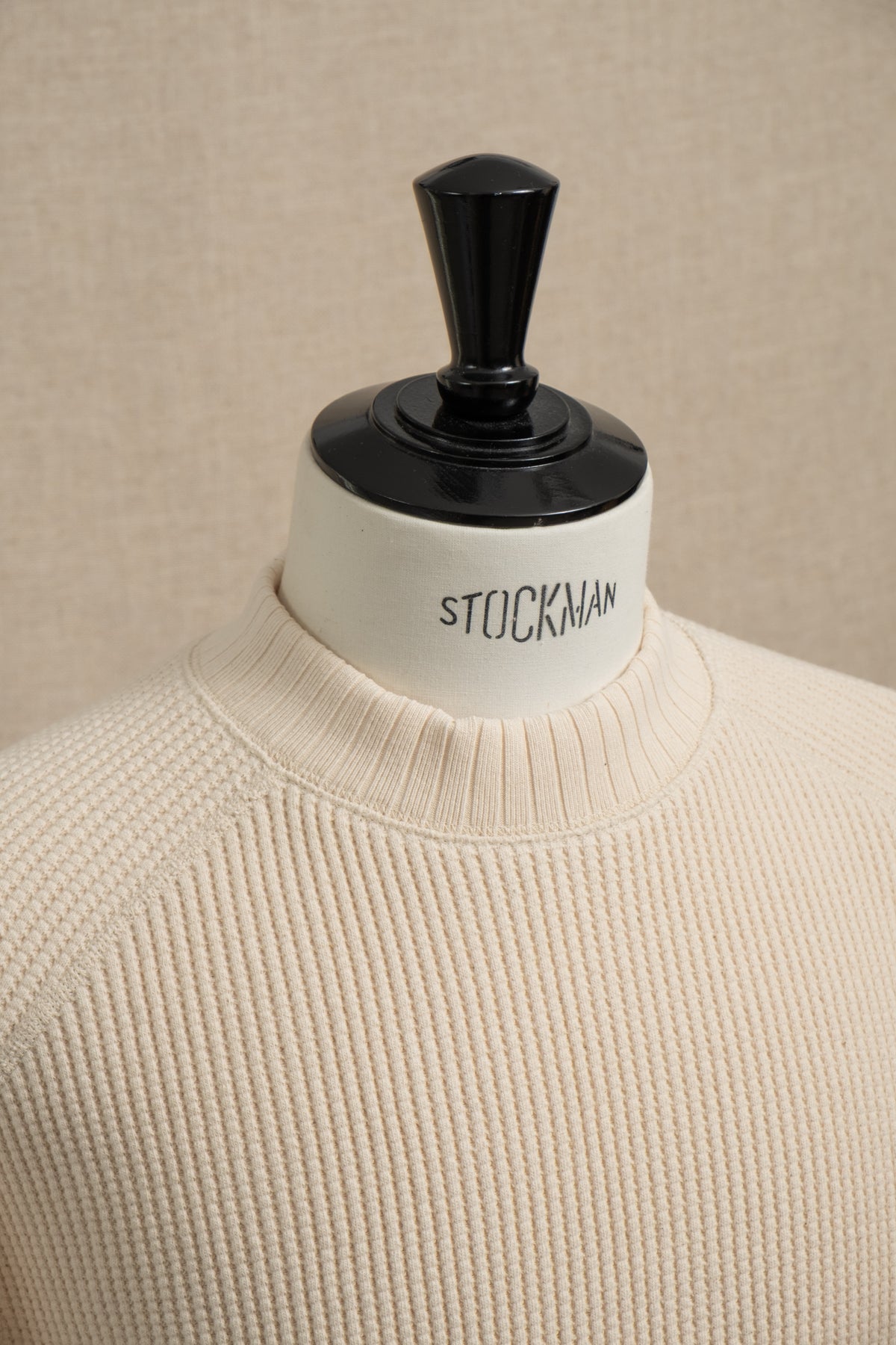 Waffle Midneck Sweater - Ecru