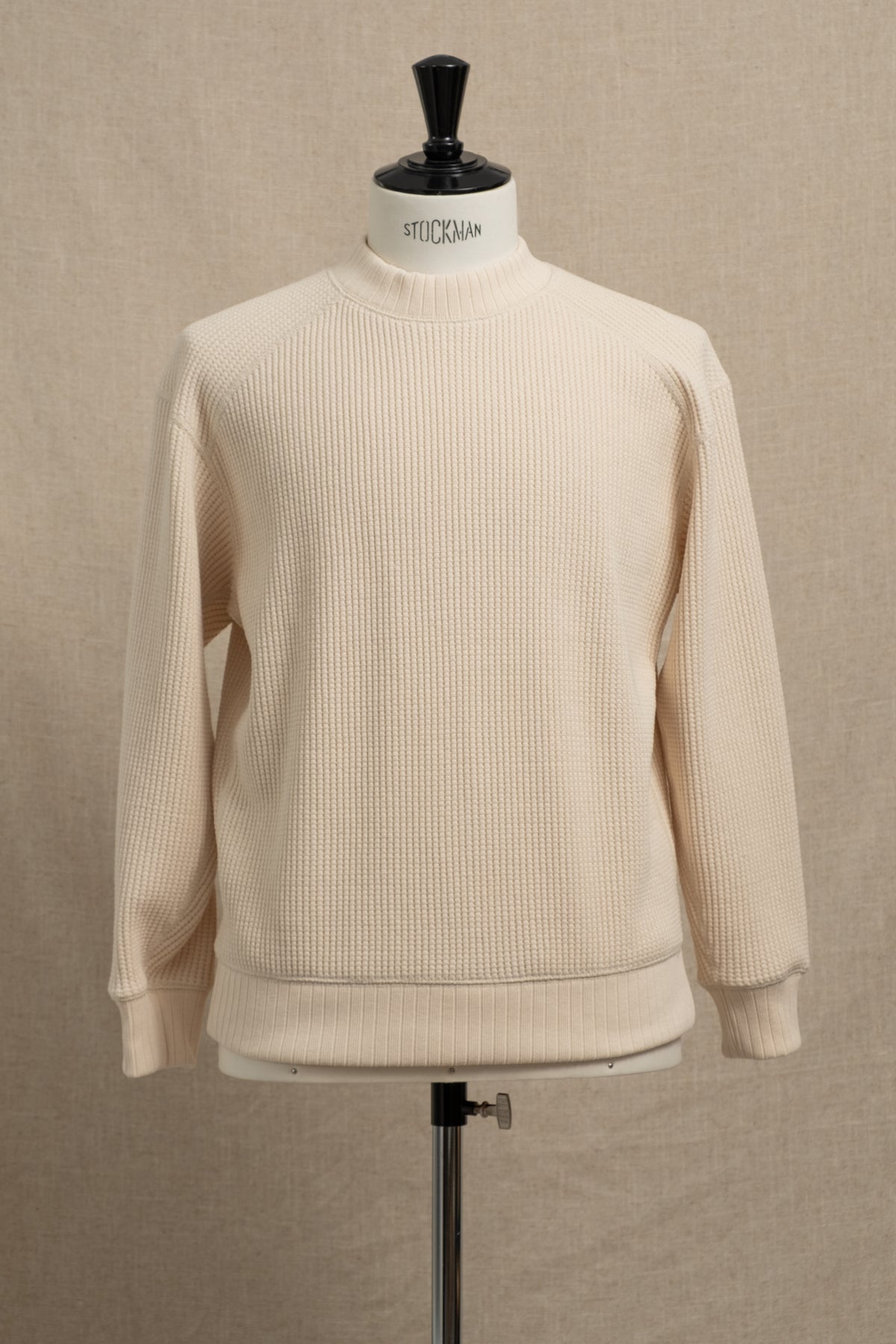 Waffle Midneck Sweater - Ecru