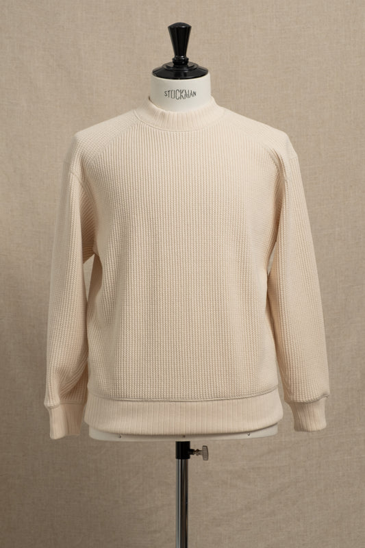 Waffle Midneck Sweater - Ecru
