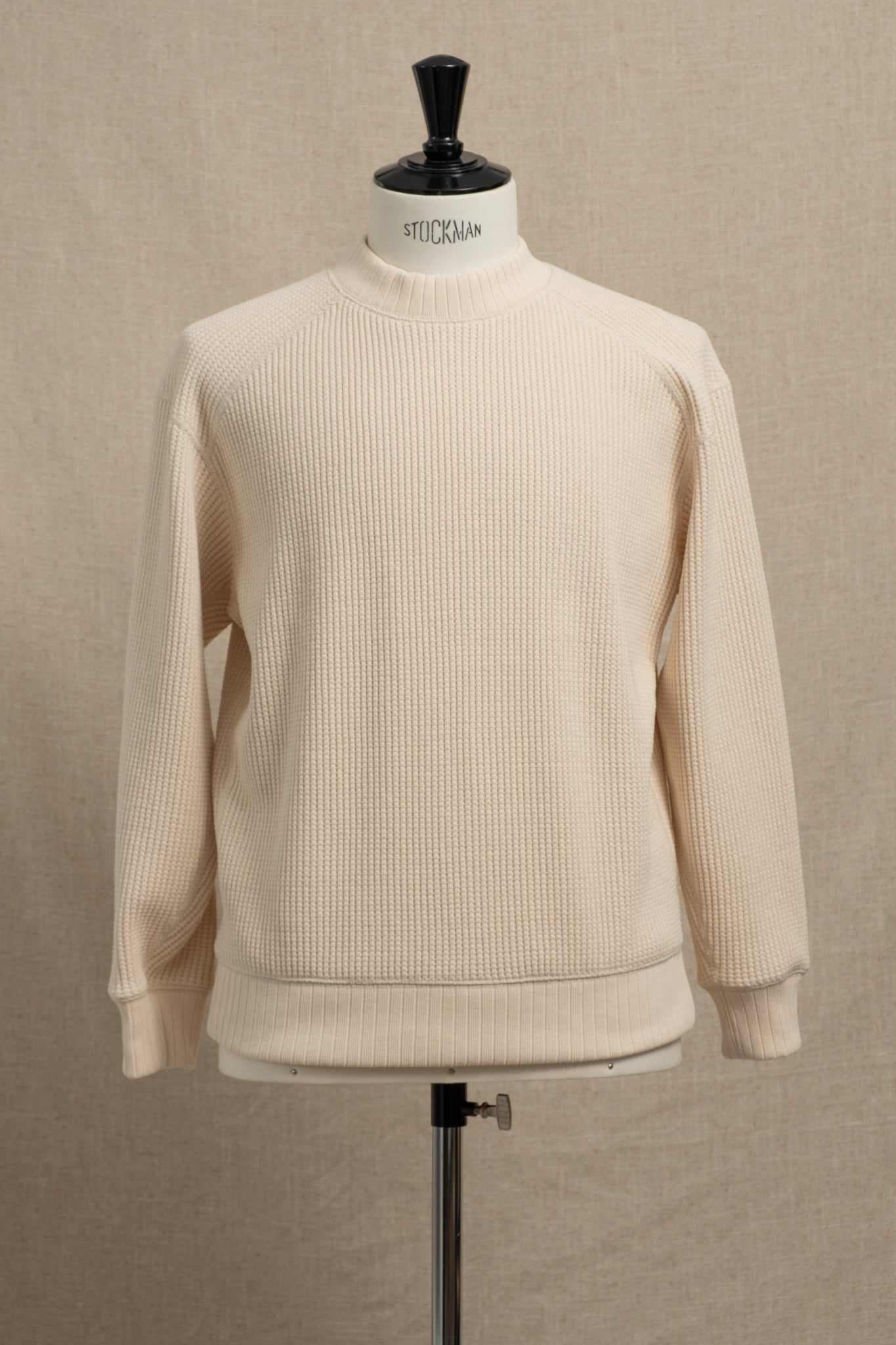Waffle Midneck Sweater - Ecru