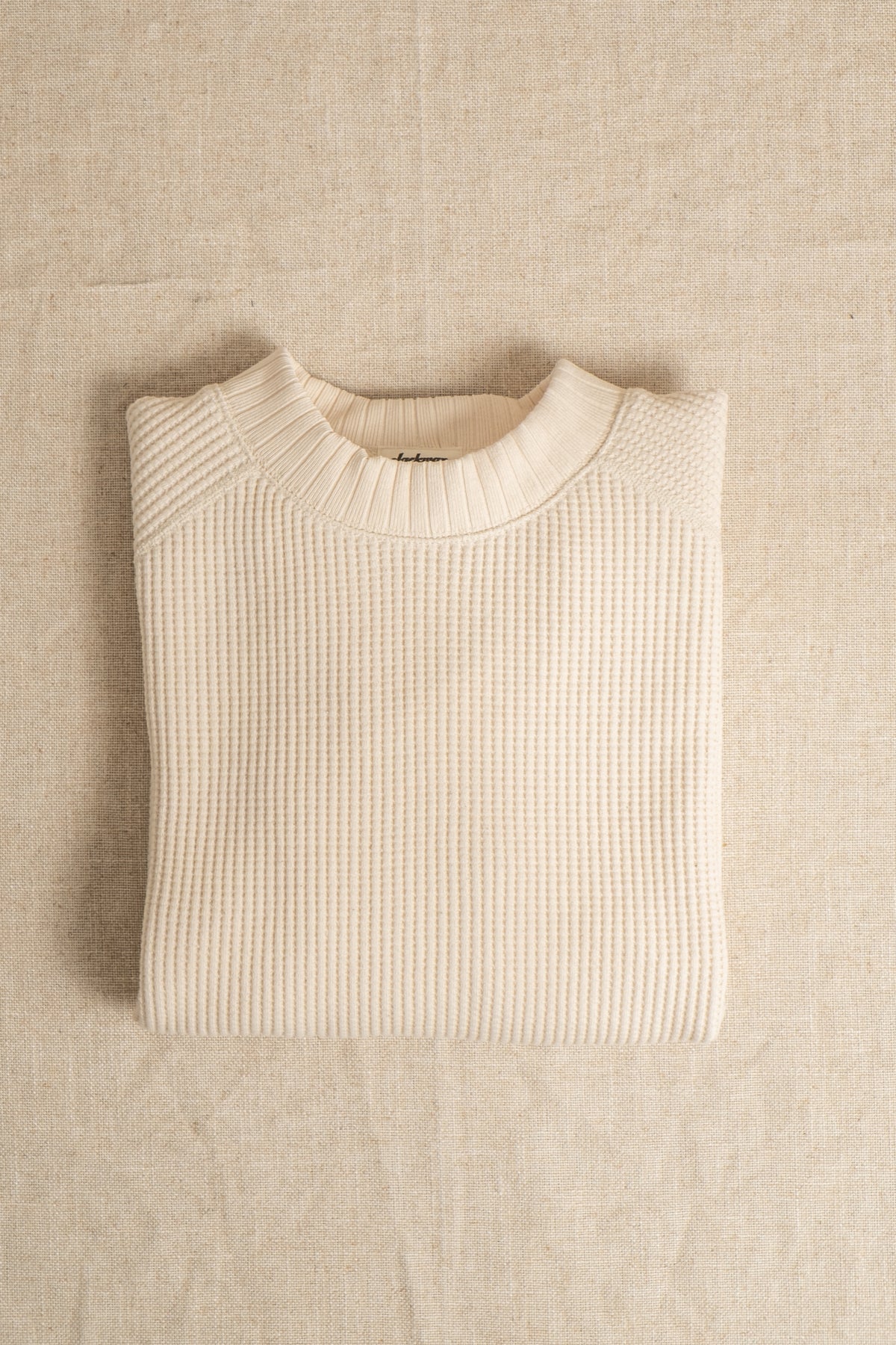Waffle Midneck Sweater - Ecru