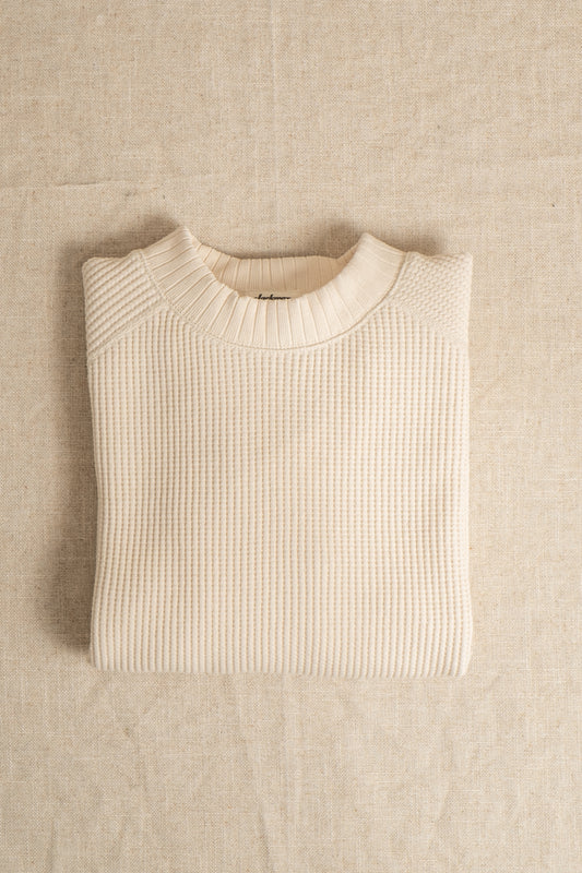 Waffle Midneck Sweater - Ecru