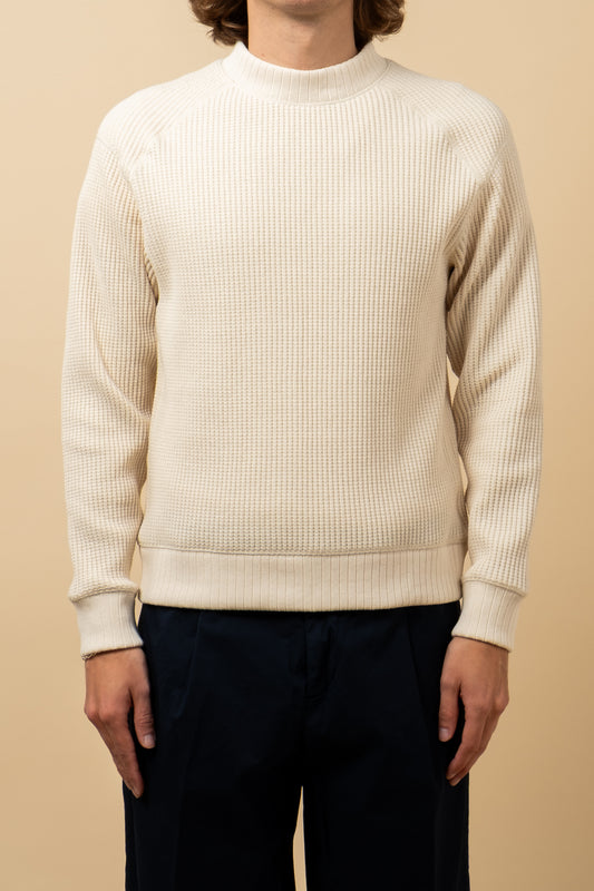 Waffle Midneck Sweater - Ivory