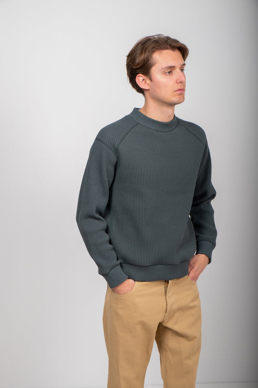 Waffle Midneck Sweater - Ivy