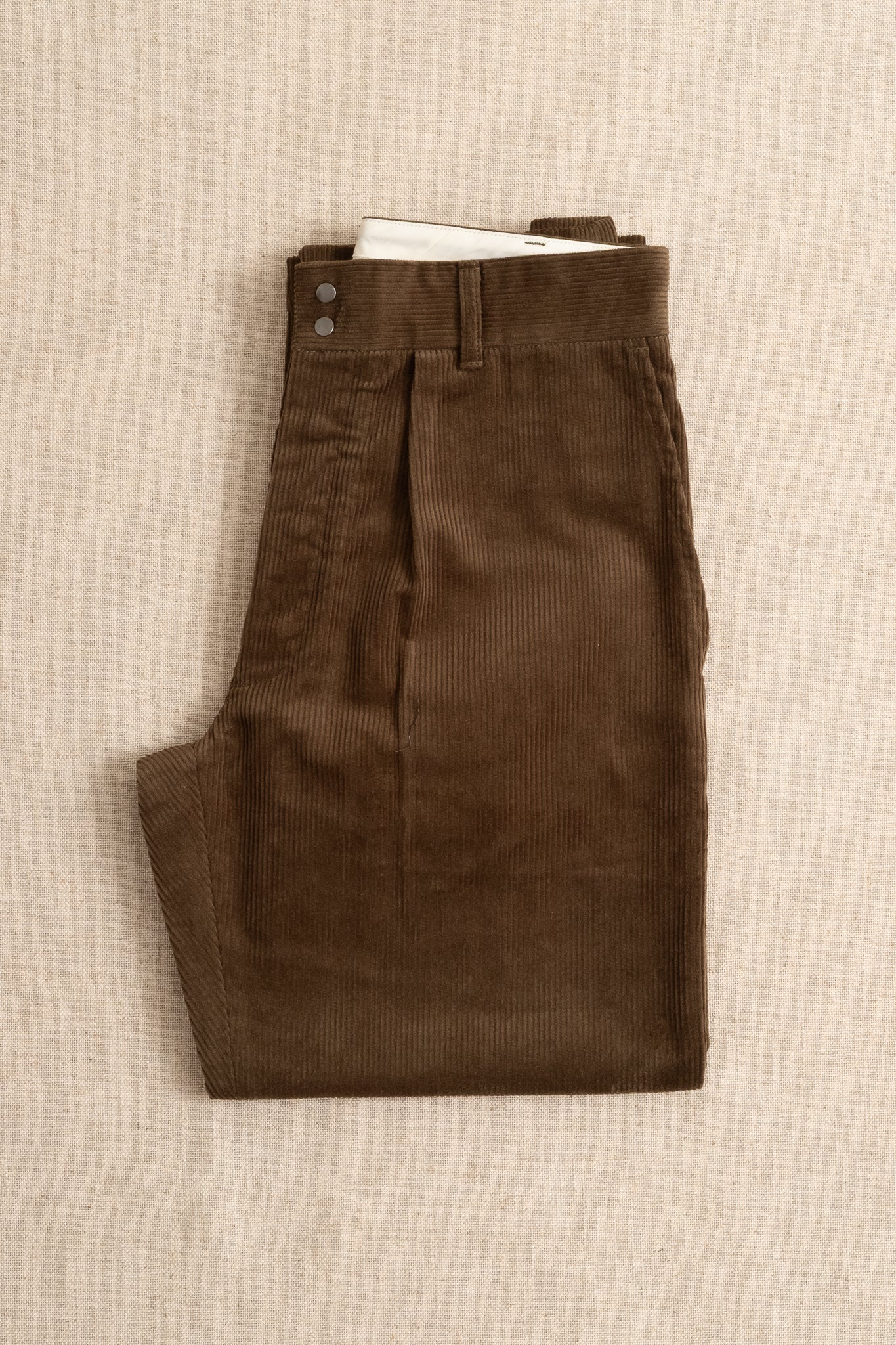 Wide Slacks 8W Corduroy - Olive Green