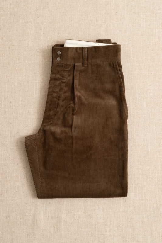 Wide Slacks 8W Corduroy - Olive Green